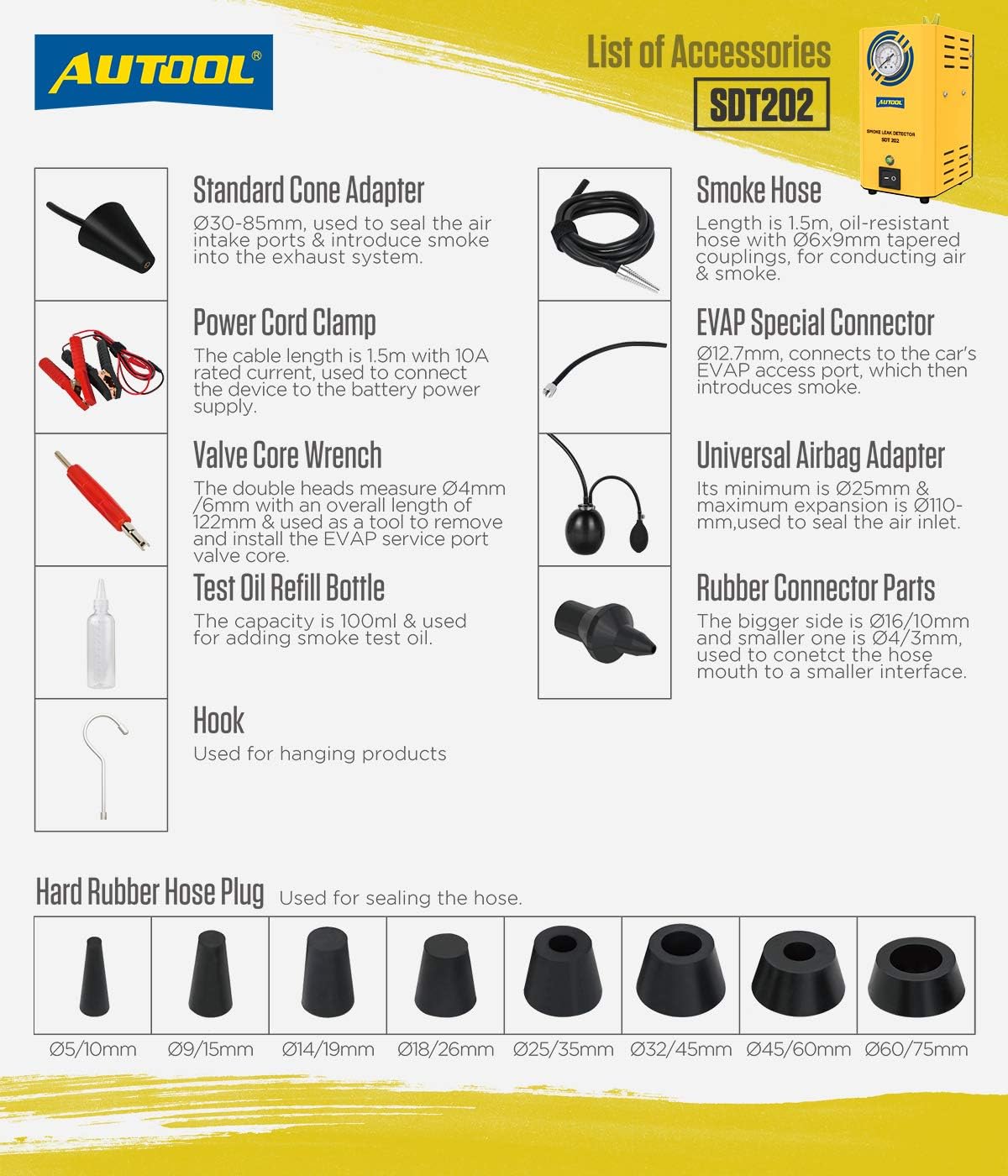 Smoke Leak Detector Automotive Fuel Leak Detectors EVAP Smoke Machine Leak Tester Car Pipe Leakage Tester for All 12V Vehicles : Automotive