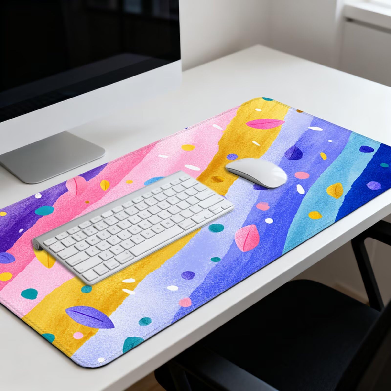 Abstrakcyjna podkładka pod mysz XXL 1000 x 500 mm, duża antypoślizgowa podkładka pod mysz do gier, akcesoria biurowe, wodoodporna podkładka pod mysz z zamykaną krawędzią do biura, domu i pokoju zabaw