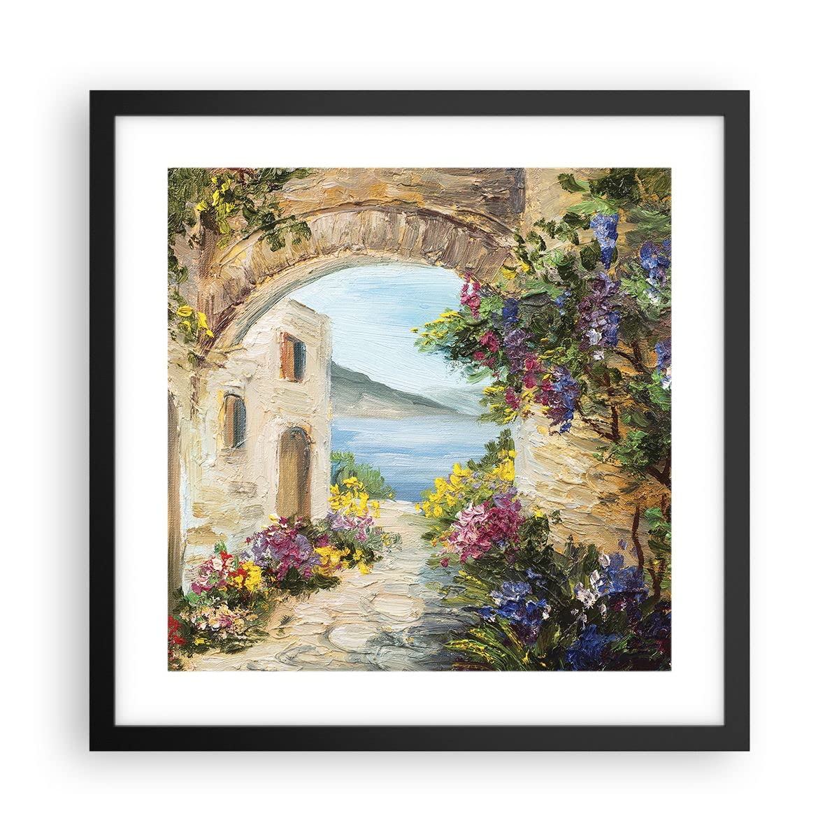 ARTTOR Poster Cadre Noir 40x40 cm Affiche Architecture Fleurs - 4191 - P2B