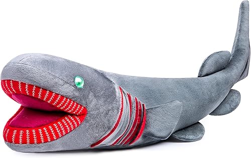 Miniatura 3 de lilizzhoumax Peluche de tiburón con volantes, juguete de peluche de simulación gris oscuro de 20 pulgadas, almohada de regalo para niños y niñas,