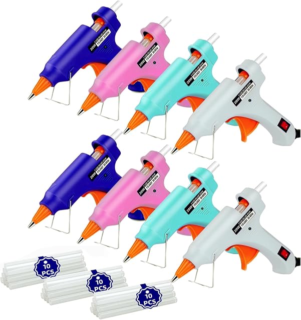 Hot Kit de pistolet à colle : Mini Kit de pistolets à colle chaude avec 30 Sticks Melt Glue Gun Craft for Kids School DIY Accueil Arts Réparations rapides 8 Pièces colorées