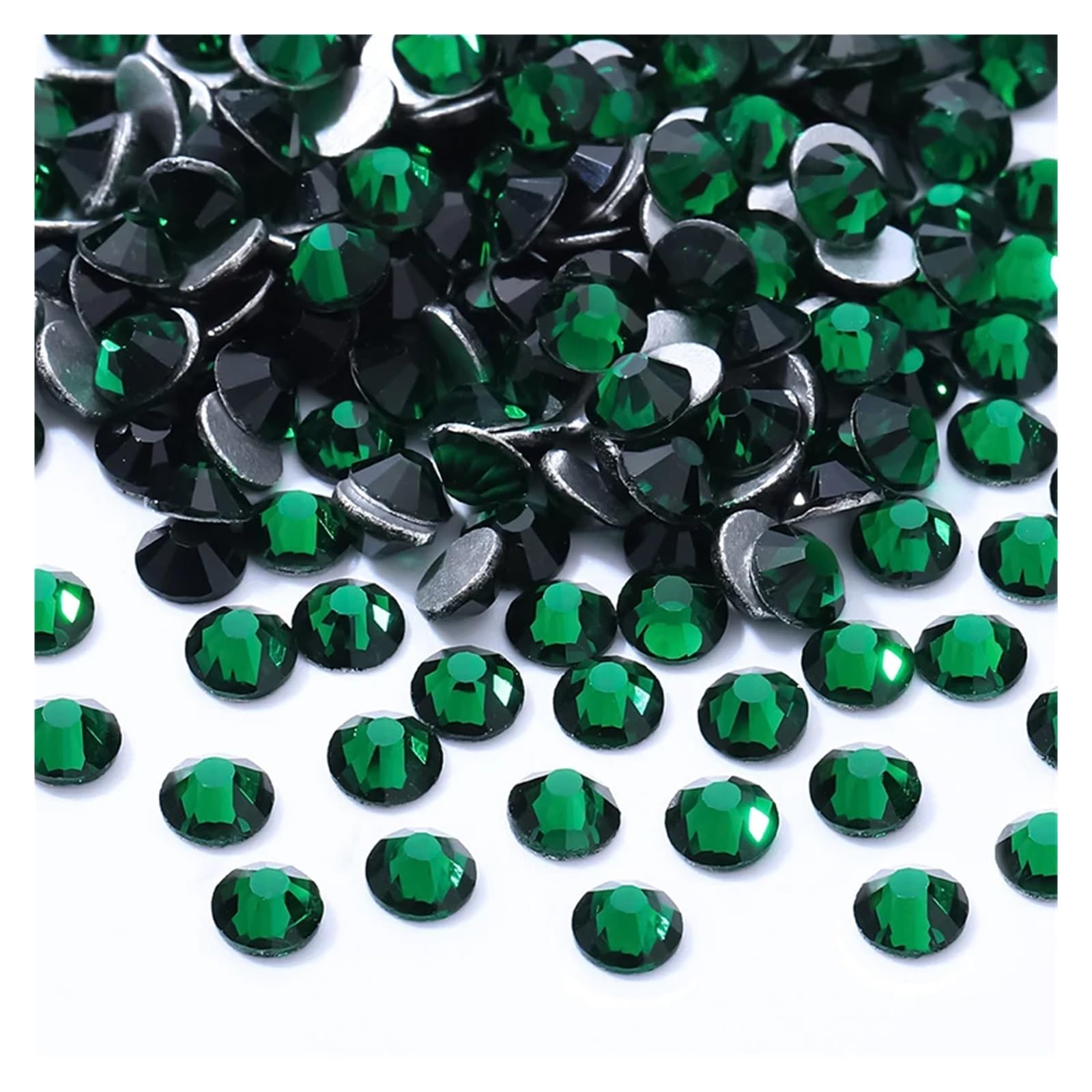 Strasssteine Grün SS4-SS34 Kristallbesatz Strasssteine ​​Bling Bling Kleber auf Glasperlen Flache Rückseite Nagel(SS20-1440pcs)