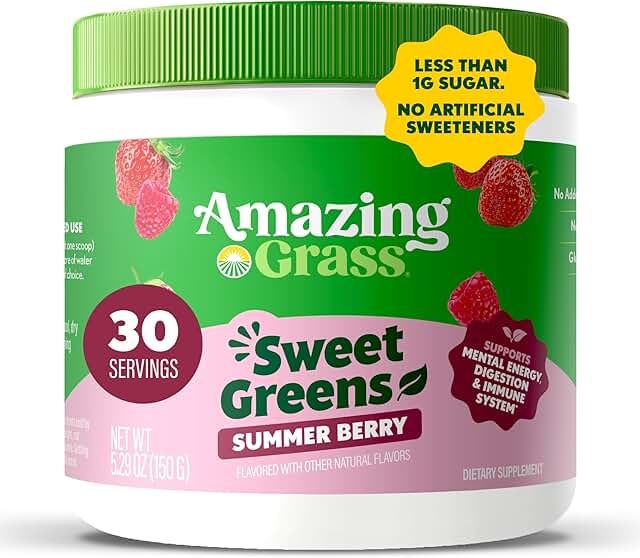 Amazing Grass Sweet Greens and Superfoods Powder for Digestive Health, G...
