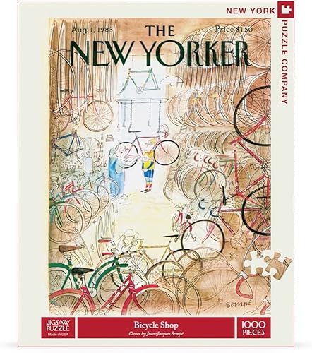 Miniatura 3 de New York Puzzle Company - Nueva Yorker Bicycle Shop - Rompecabezas de 1000 piezas para adultos por Jean-Jacques Sempé