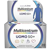 Multicentrum Uomo 50+ Integratore Alimentare Multivitaminico Completo, con Vitamina D3, Supporto Contro la Stanchezza per Uomini oltre 50 anni, 30 Compresse