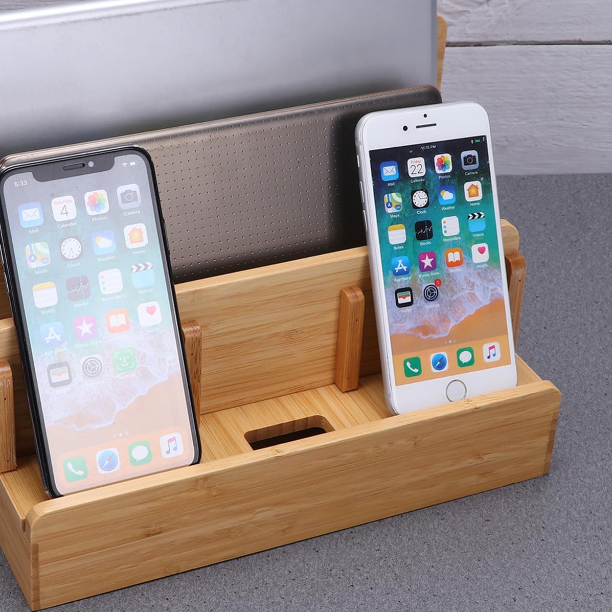 Phone Docking Station Wood Organizer for Smartphones and Tablets image 3