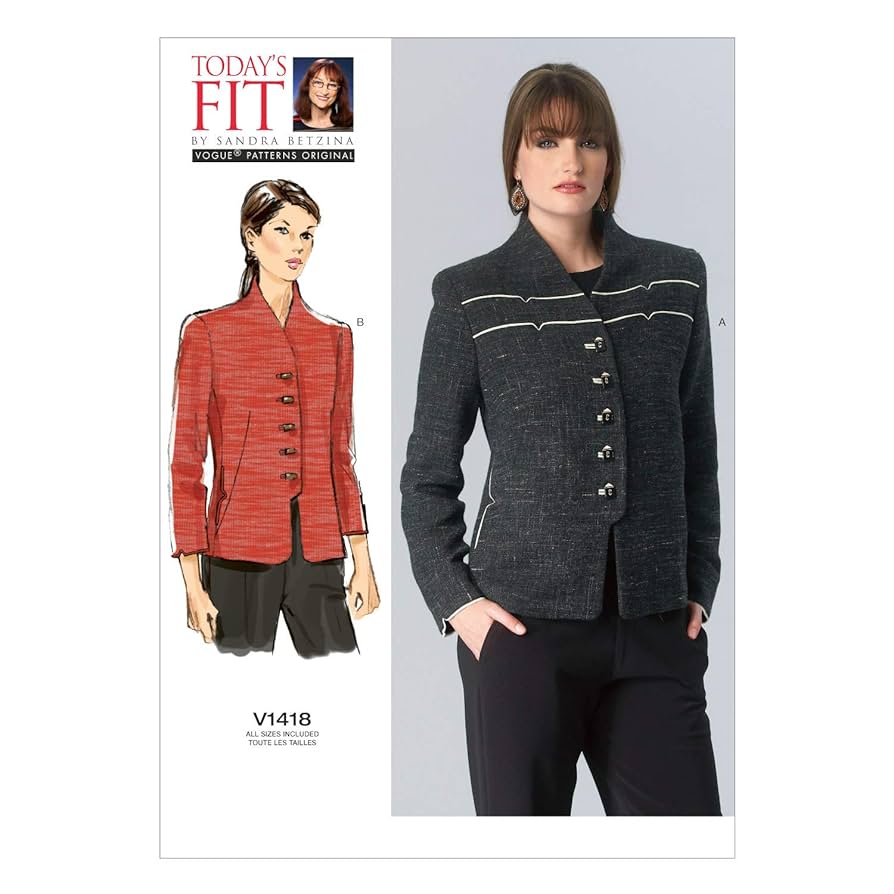 NAISSANCEネサーンス ORIGINAL PRINT  BLOUSON Amazon.com: Vogue Patterns V1418 Misses' Jacket Sewing