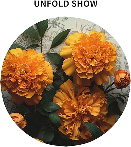 Miniatura 3 de NONHAI Round Tablecloth for Dining Table 60 Inch Fabric Table Cover Marigold Water Resistant Circular Table Cloth for Kitchen Farmhouse Decorative
