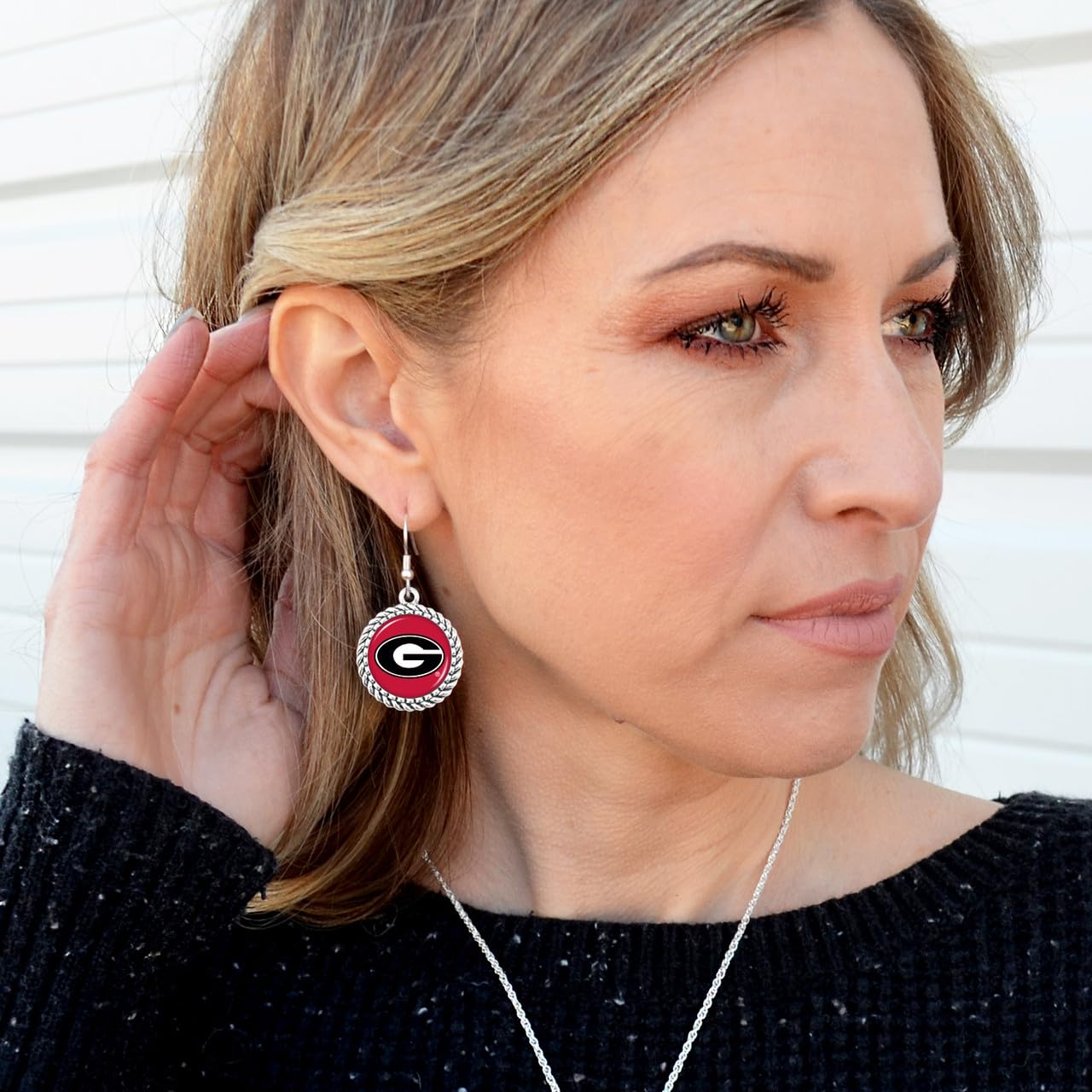 Georgia Bulldogs Olivia Earrings Silver Jewelry Gift UGA