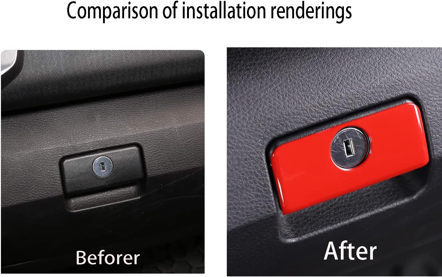 Car Accessories Fit For Toyota Tacoma 2017-2022 Co-drive Glove box Sundries Box Handle Cover Trim (Red) ABS 1PC