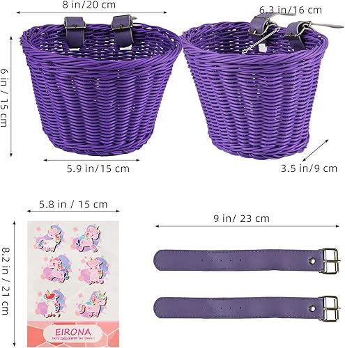 Miniatura 2 de Cesta de bicicleta para niños de 12 a 16 años, bicicleta de equilibrio, triciclo, scooter con calcomanía de bricolaje