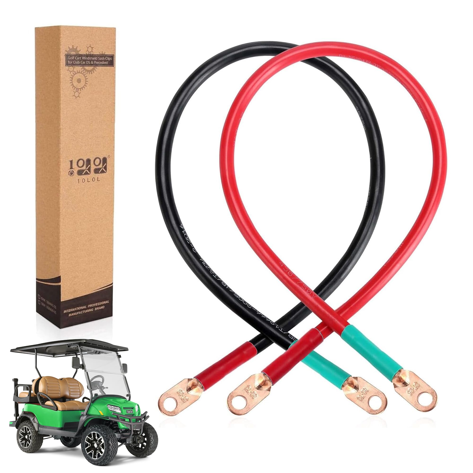 10L0L Juego de cables inversores de batería de 4 AWG de 25 pulgadas, ideal para baterías de automóvil, solar, marina, RV, motocicleta o inversor de potencia, calibre 4 x 25 pulgadas (1 negro y 1 rojo)