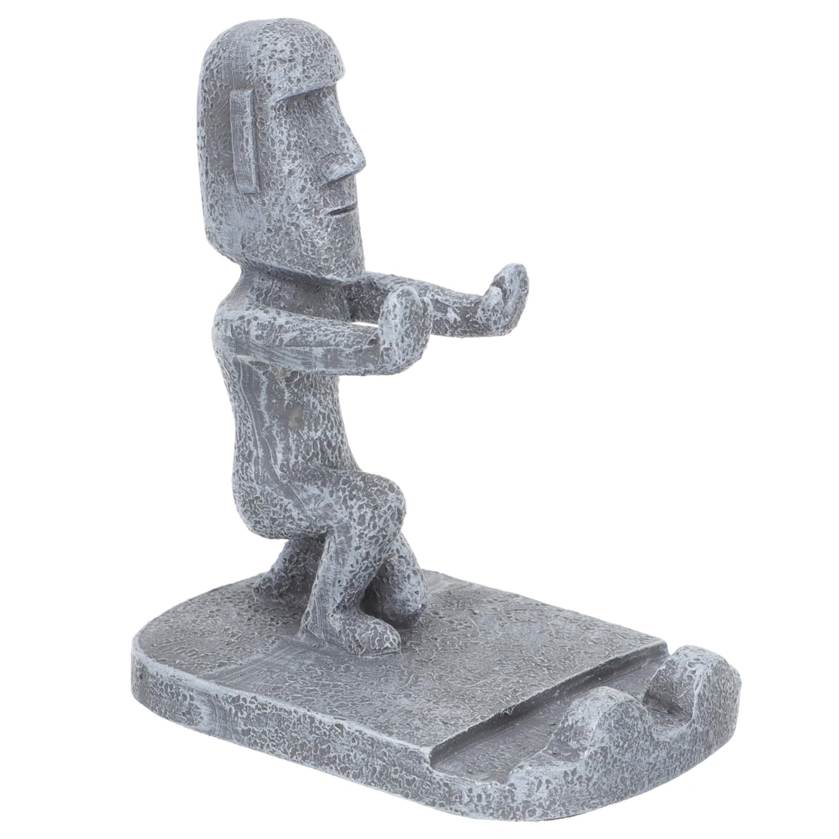 Phantasmia モアイ像 デスクトップスマホホルダー 置物兼用 ユニークデザイン 携帯電話 タブレット対応 安定構造 プレゼントに