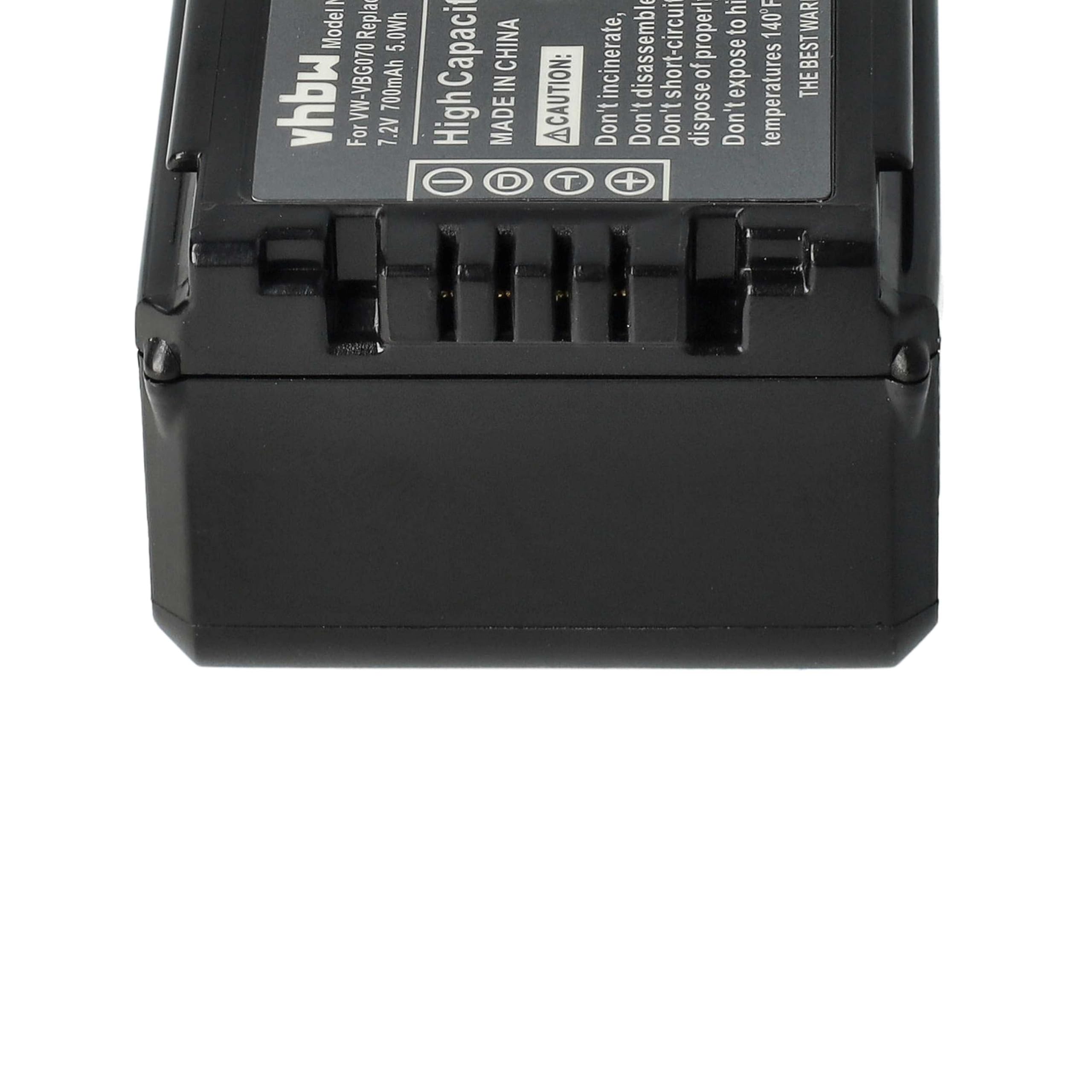 Vhbw Batteria Per Videocamera Panasonic VW-VBN130E - 2200mAh, 7,2V, Li-Ion, Con Infochip - 4