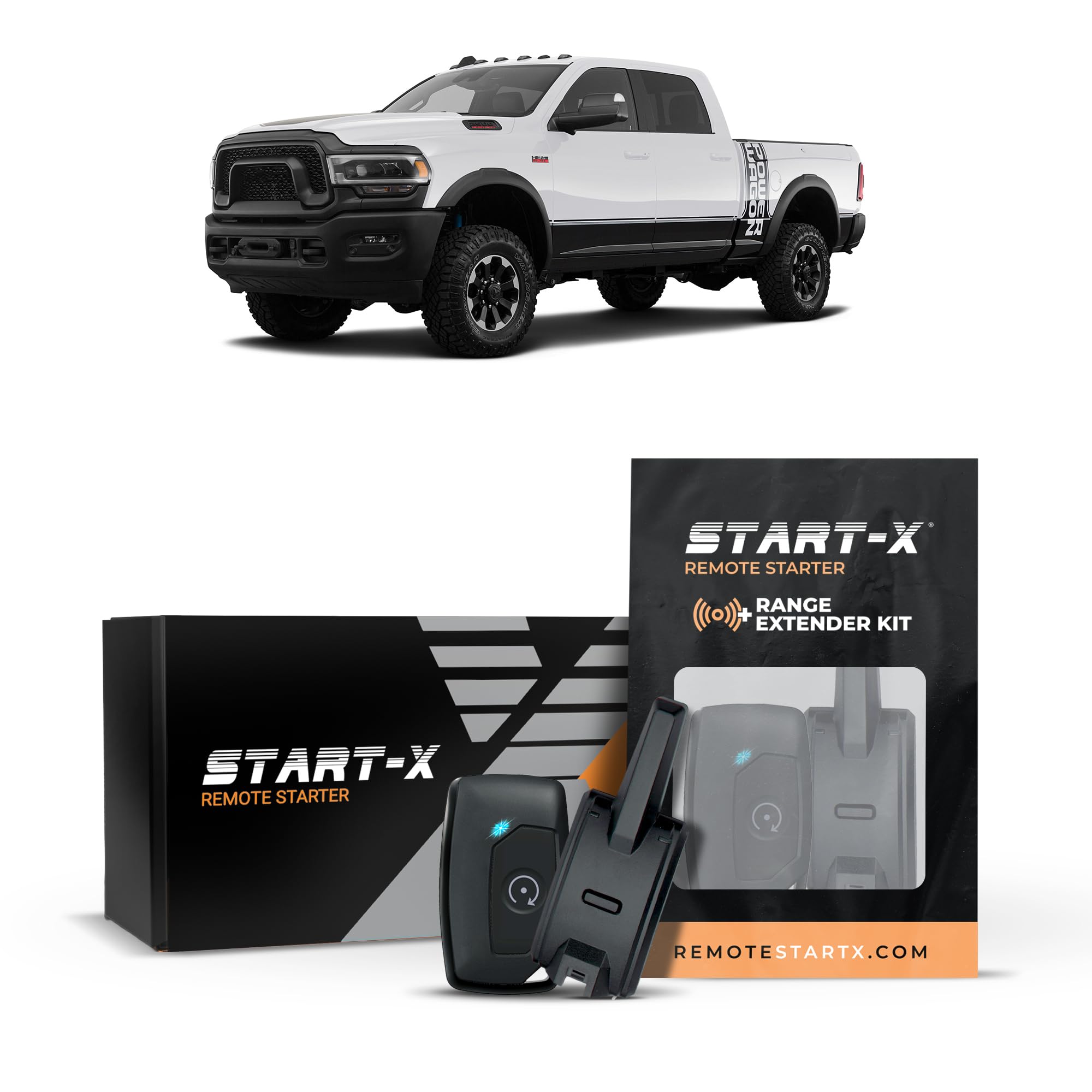 Start-X Remote Starter Kit + 3000ft 2 Way Range Extender for RAM 2500/3500 (2019-2024) with Push-to-Start Ignition