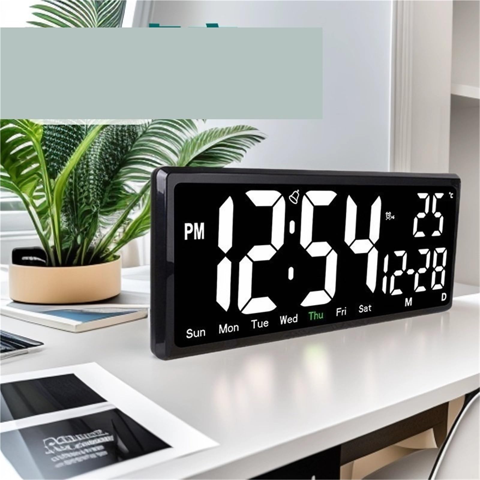 Temporizador Deportivo, Reloj De Pared Digital con Pantalla Grande Y Alarma Temperatura Humedad para Sala Estar, Hogar Oficina para la formación