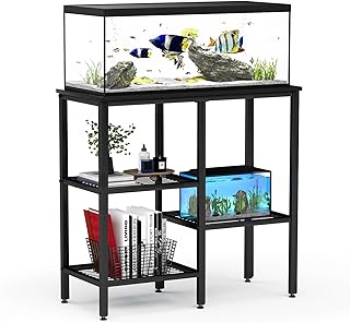 20 Gallon Fish Tank Stand Aquarium Fish Tank Stand, 3 Tier Metal Rack for Living Room/Office/Aquarium 29.1 x 12.3 x 30.1 I...