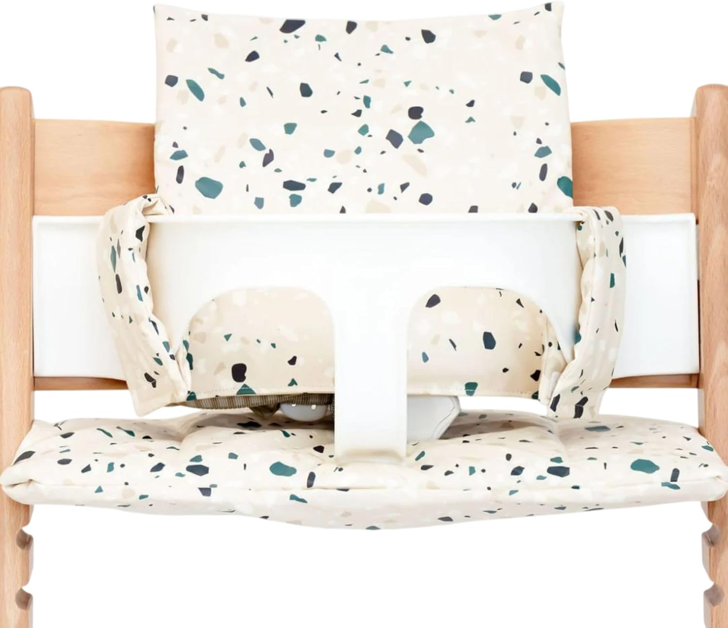 Nibble and Rest Cushion for Stokke Tripp Trapp High Chairs, Soft Padded Seat & Backrest, Baby Set Compatible, Wipeable, Machine Washable, Easy to Clean, Stylish Print(Earthy Terrazzo)