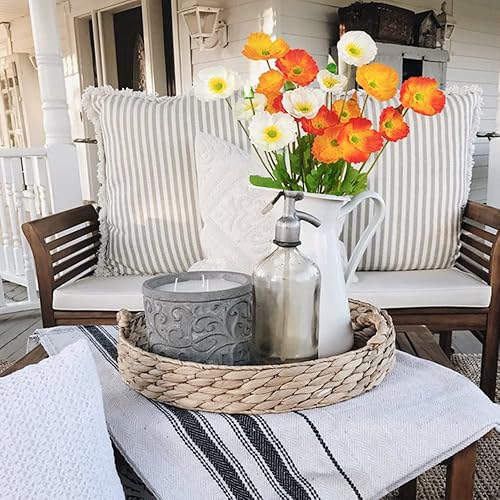 Miniatura 3 de FERIAL 6 piezas de flores artificiales de amapola de seda flores de amapola de imitación flores falsas a granel para decoración del hogar centros de