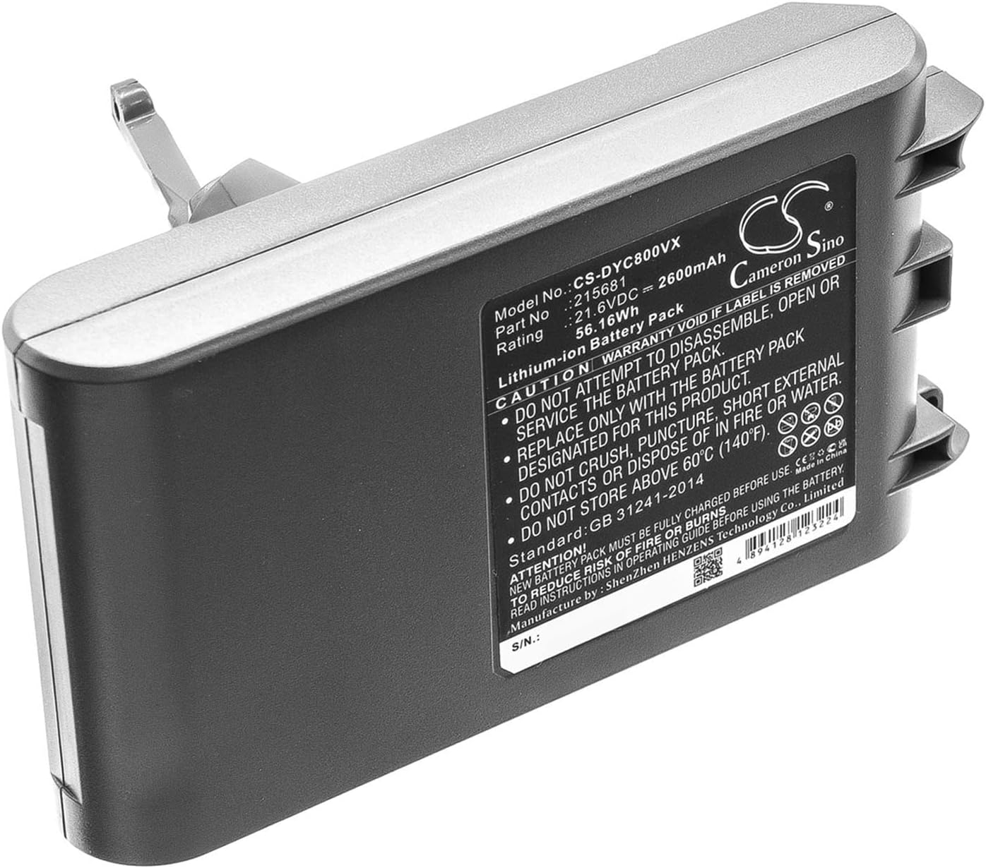 Cameron Sino Battery for Dyson SV10, V8, V8 Absolute, V8 Absolute Cord-Free, V8 Animal, V8 Animal Exclusive, V8 Fluffy, V8 Range PN:Dyson 215681, 215866-01/02, 215967-01/02, 967834-02 : Home & Kitchen