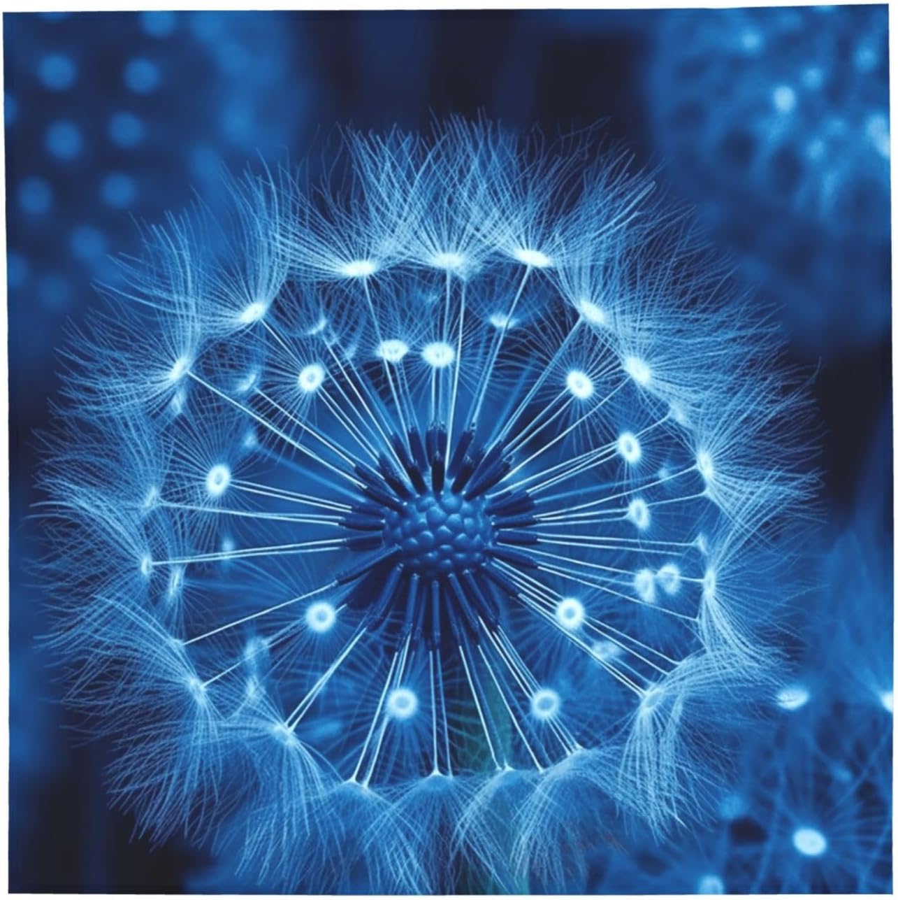 Cooling Bandanas for Men Women Square Hair Scarf 22" x 22" Novelty Headband Blue Dandelion Neckerchief