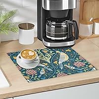 Vista 5 de Tapete de café para cafetera, tapete con respaldo absorbente antideslizante para encimera de cocina, de secado rápido, lavable, de secado de platos