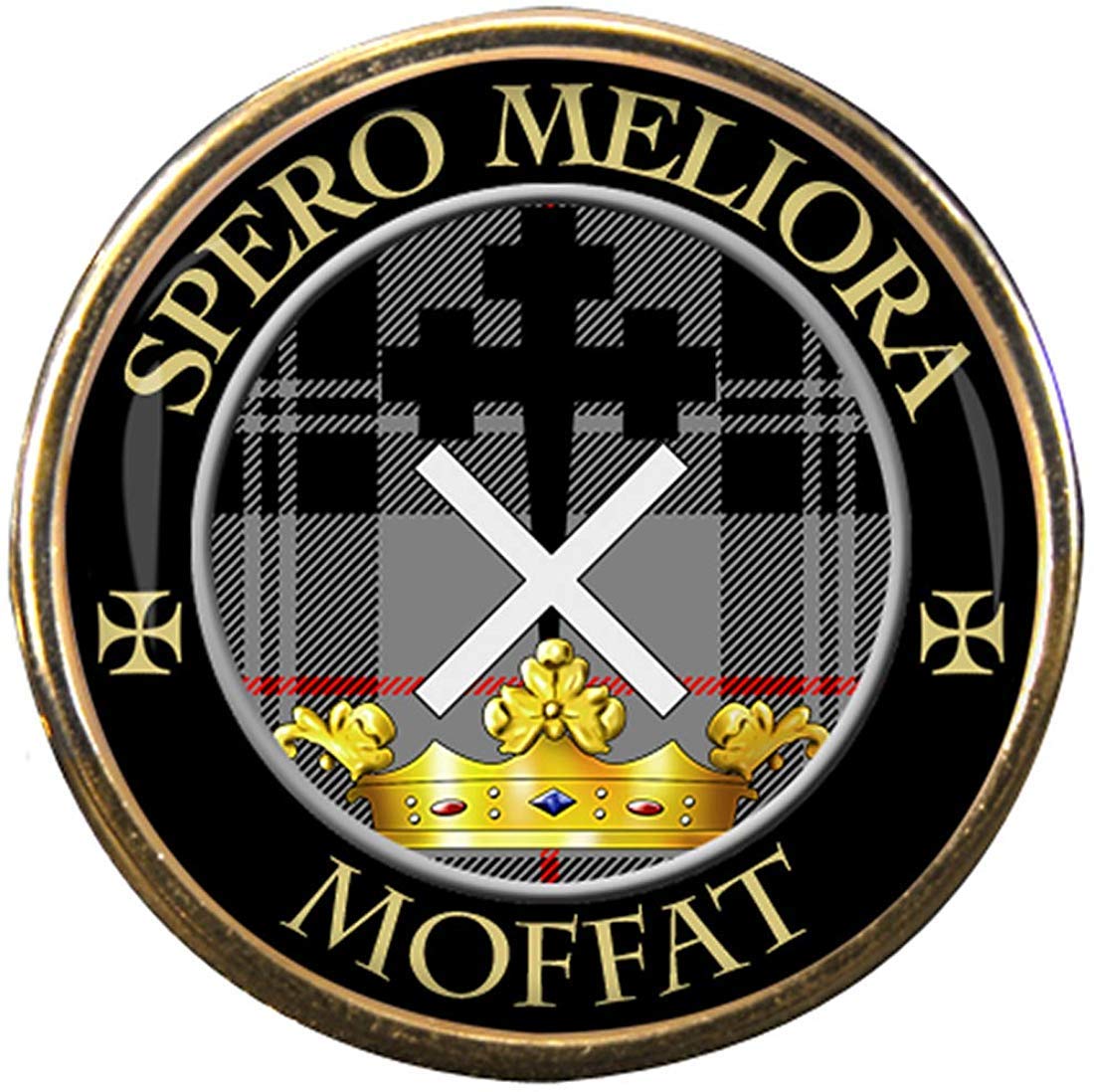 Family-Crests.com Men's Gold Moffat Scottish Clan Pin Badge