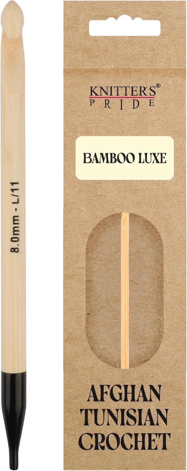 Knitter’s Pride Bamboo Luxe Afghan/Tunisian Crochet Hook – US Size L (8mm)
