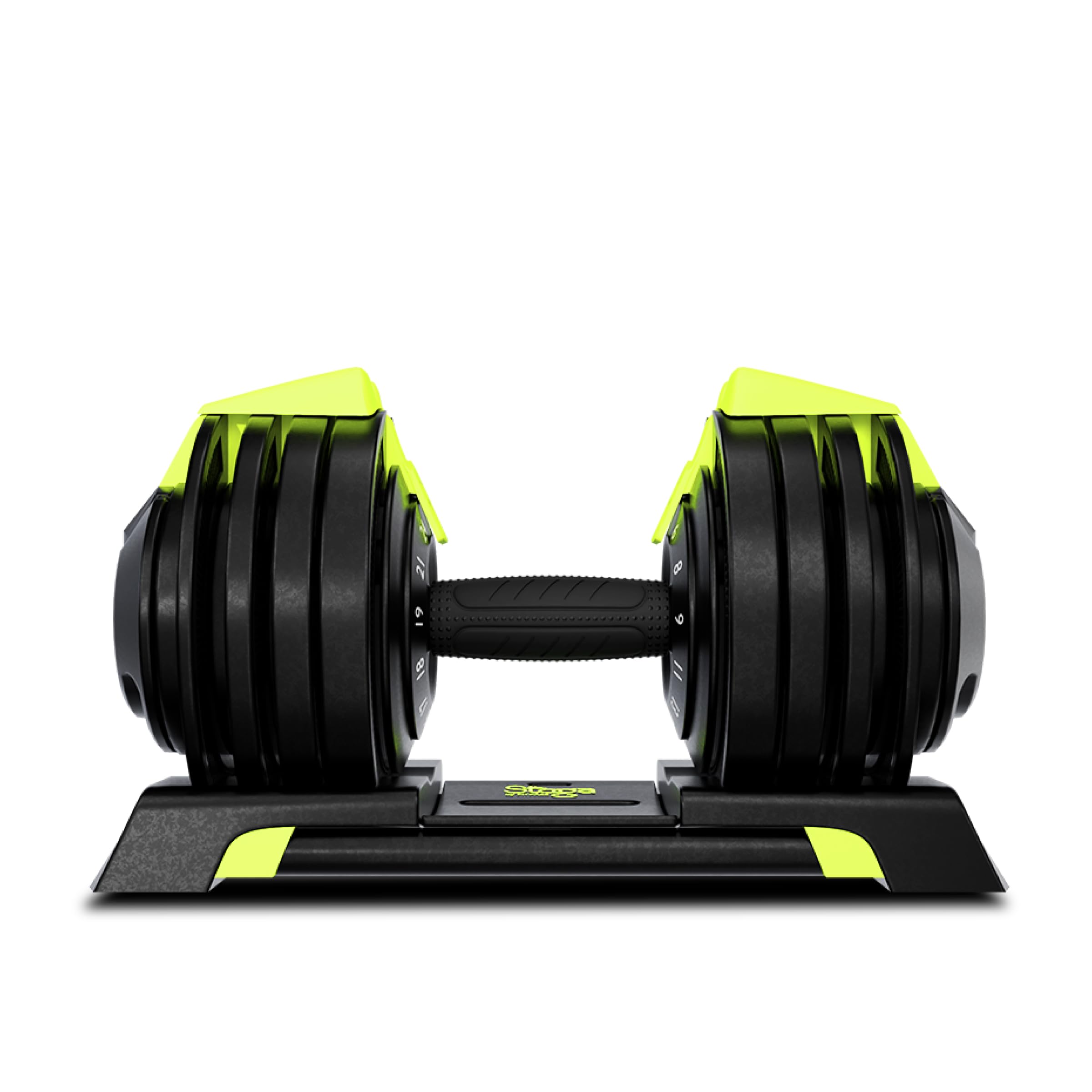 Stoga QuickShift Adjustable Dumbbell Set (3kg–24kg) | 12 Weight Increments, Single-Hand Dial Weight Adjustment, Uniform Weight Plate Size, Secure Locking Mechanism, Compact Home Gym Equipment For Men & Women (Black & Green, 24Kg - Set of 1 (Single))-image-8