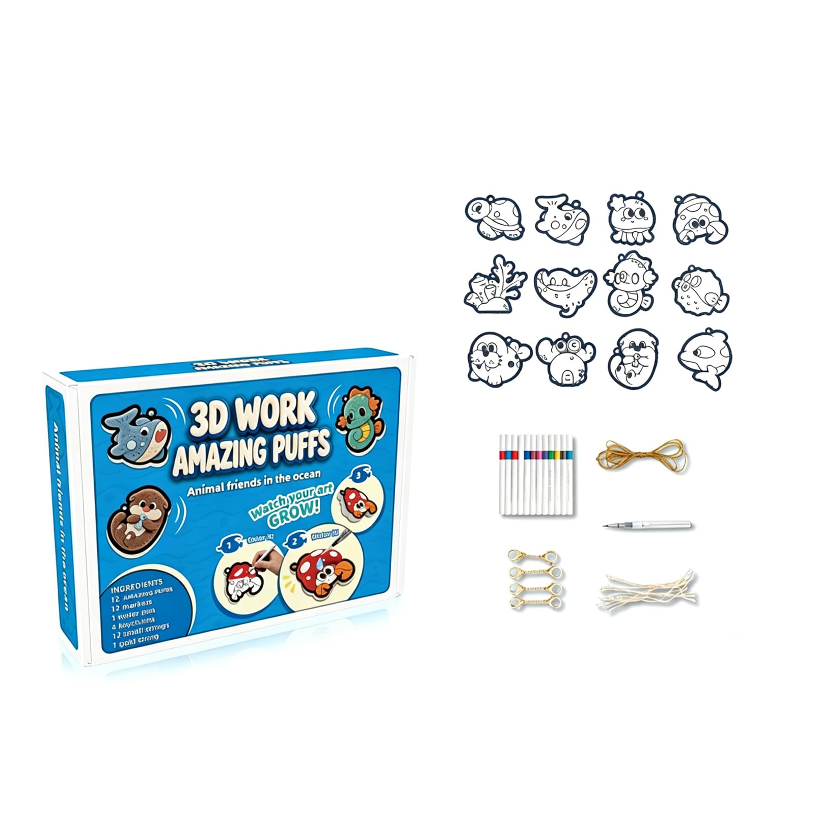 Child Safe Wood Pulp Cleaning Sponge Featuring Playful 3D Characters for Learning Through Draw Sponge for Kids