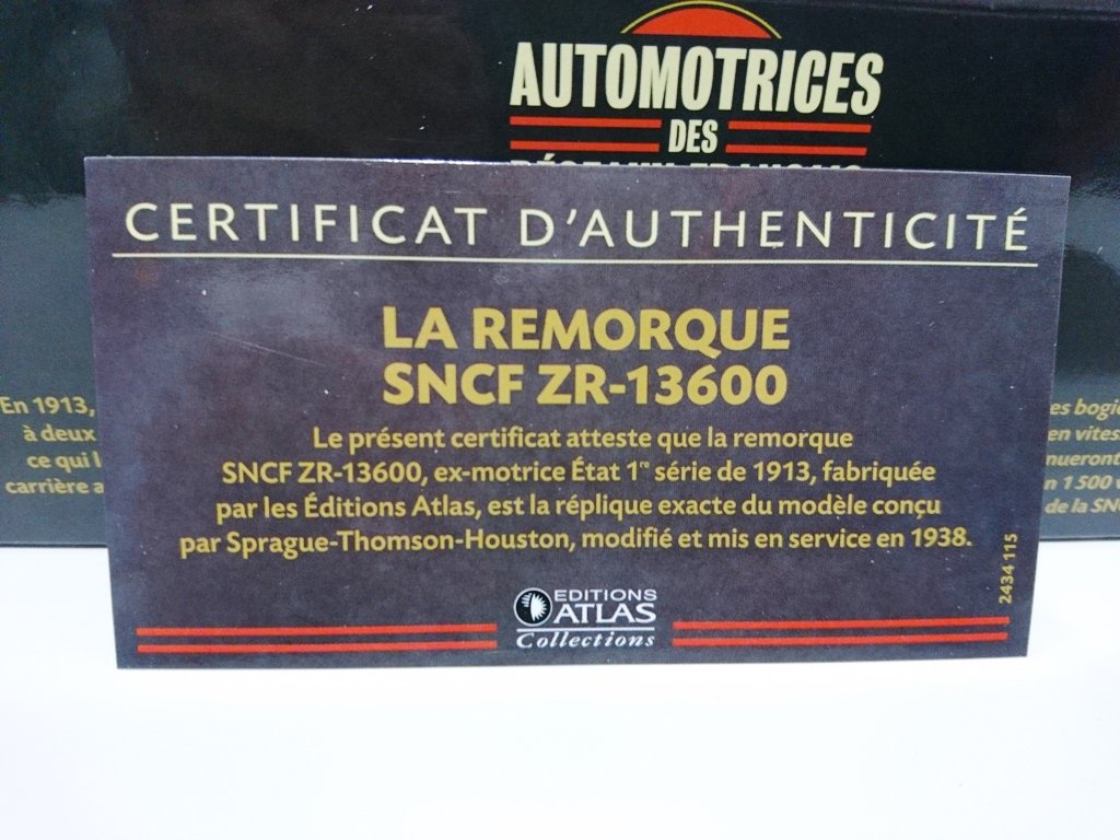Atlas Train SNCF Automotrice + remorque 1:87 de 1938 Ho 1/87 (Réf 14-15)