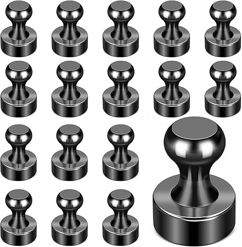 Miniatura 161 de Imanes para refrigerador, 20 unidades, imanes tipo chincheta de metal, dorados, ideales para pizarras blancas, oficinas, aulas o mapas