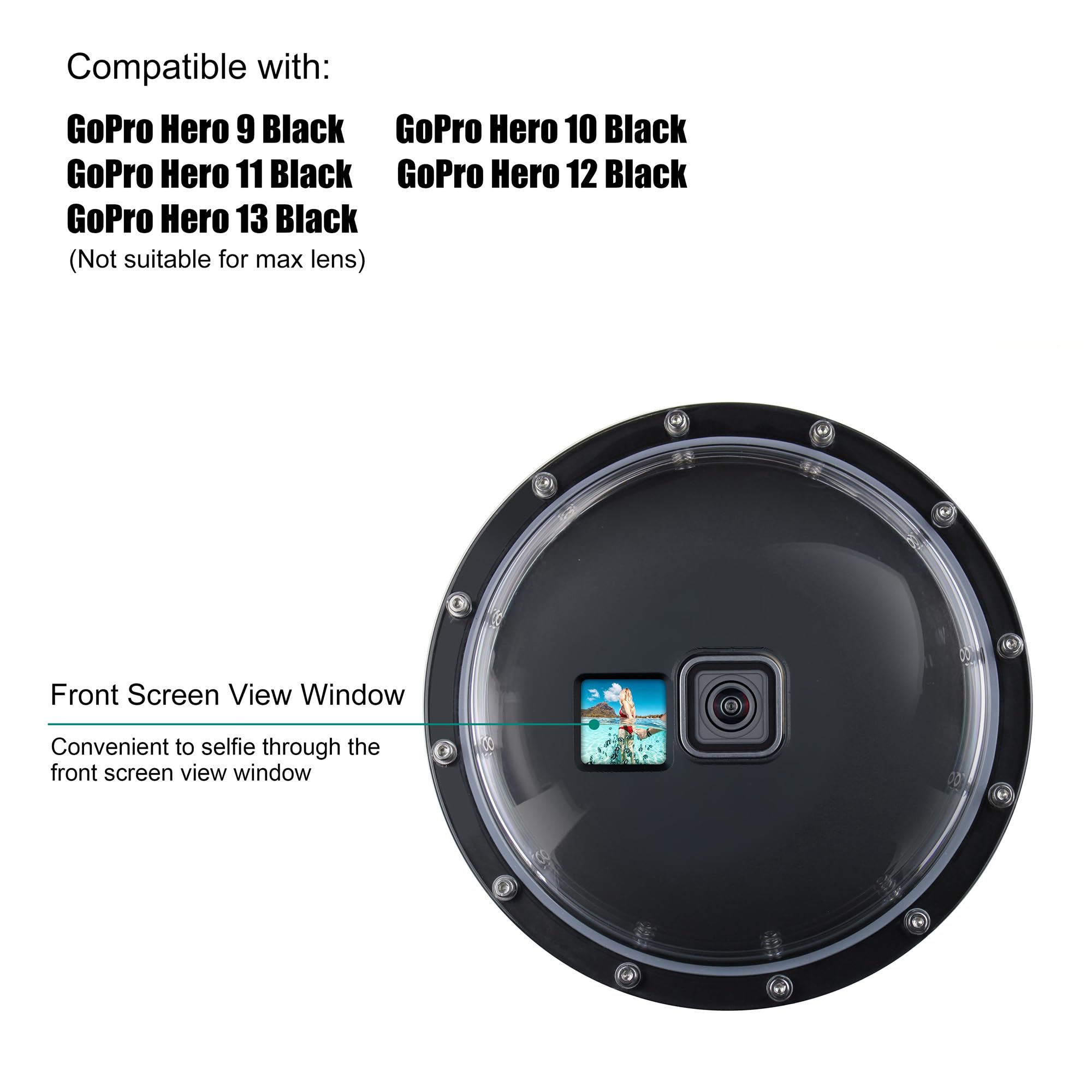 Amazon | YALLSAME 水中ドームポート GoPro Hero 13 12 11 10 9