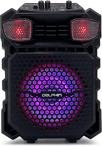 Miniatura 8 de Dolphin Divertido altavoz Bluetooth para fiesta, gran máquina de karaoke pequeña para niños y adultos con micrófono incluido, correa de hombro y