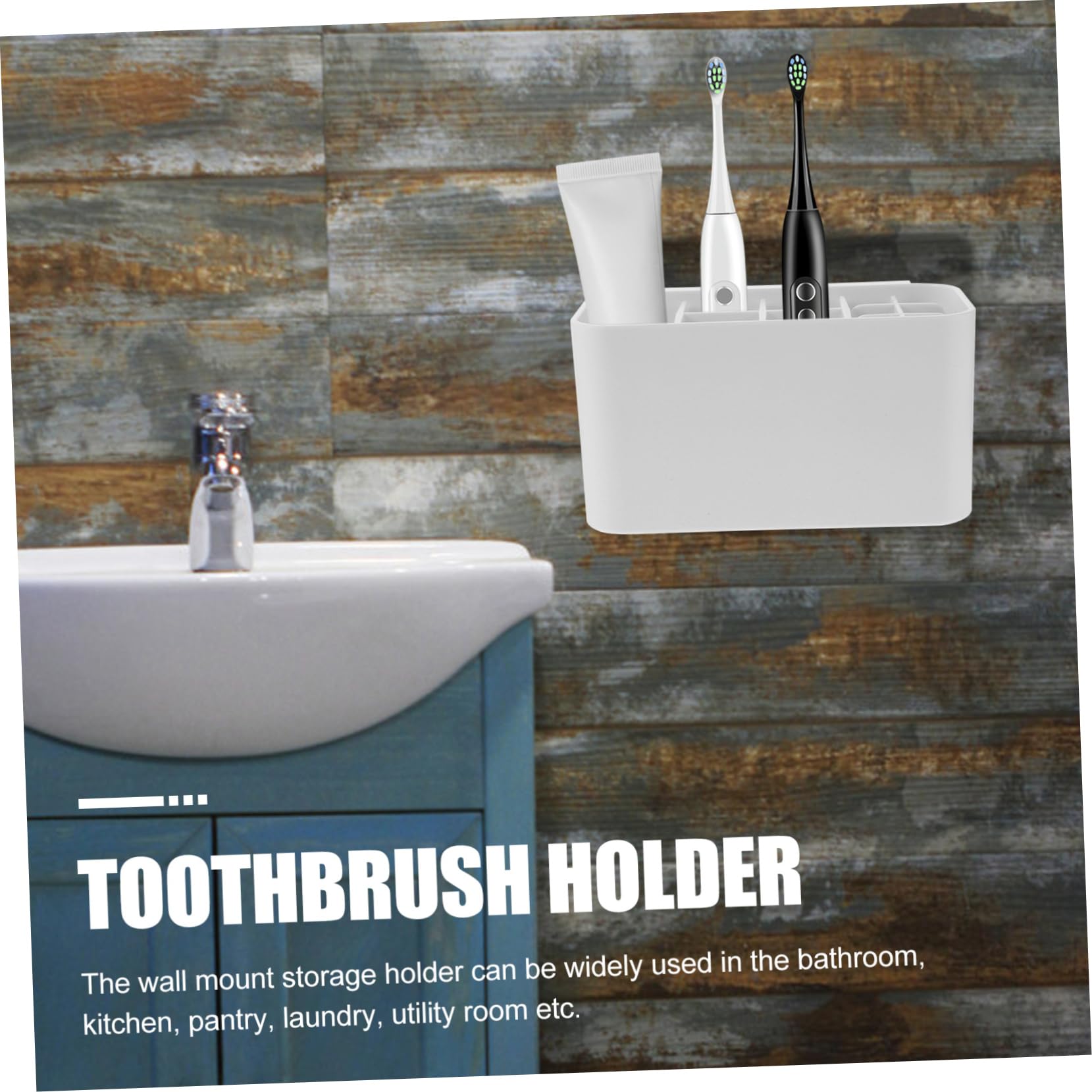 ABOOFAN 5 Piezas Soporte de Cepillo de Dientes Pared Organizador de Cepillos Eléctricos con Drenaje Almacenamiento para Baño