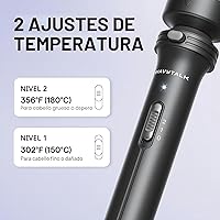 Vista 6 de Wavytalk Cepillo Térmico, Cepillo Redondo Calentado de 1 1/2 Pulgadas con Cabeza Desmontable, Bolsa de Terciopelo y Doble Voltaje para Viajes, Fácil