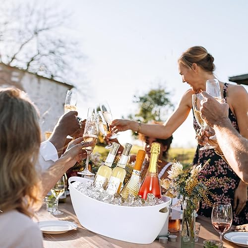 Miniatura 5 de Cubos de hielo para fiestas, 2 piezas de bebidas acrílicas de champán con 2 cucharas de hielo, cubos de bebidas para barra de cóctel, cubo largo y