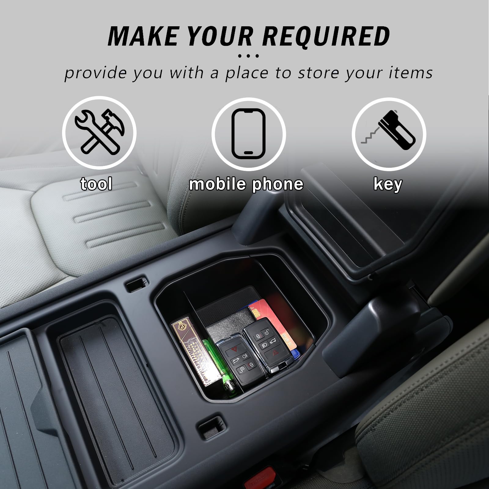 Amazon | HIRUFAIT センターコンソールオーガナイザートレイ