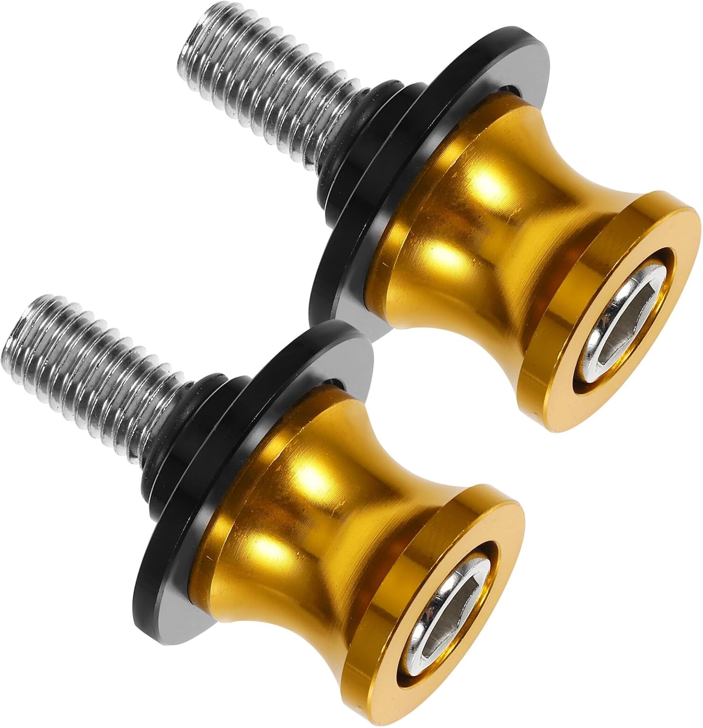 Motorcycle Swingarm Spools Stand Screws 10mm Pair Gold Iron Sliders Compatible with Cf Universal Swing Arm Frame Accessories