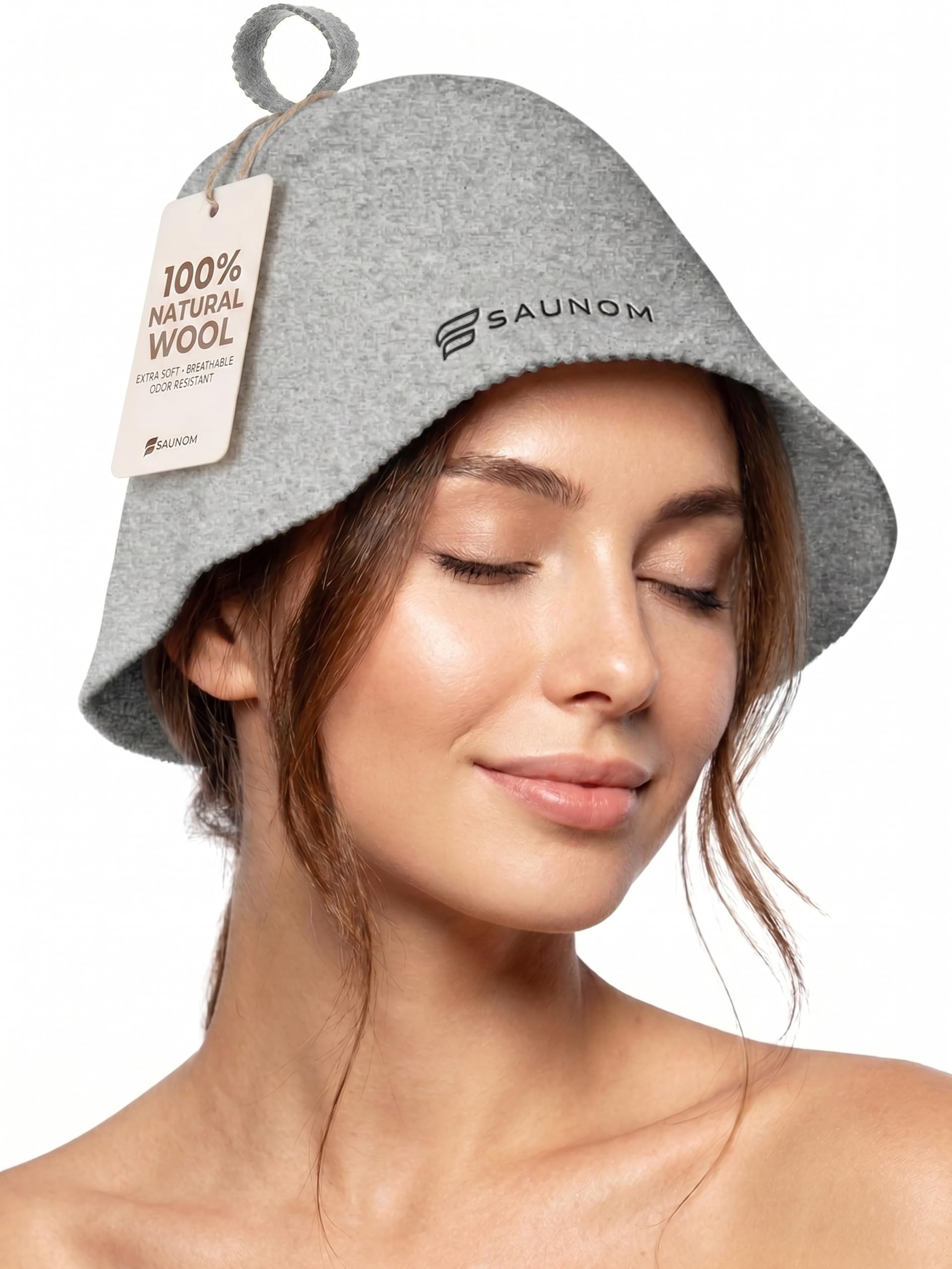 Amazon.com : SAUNOM Premium Ultra Soft Grey Sauna Hat for Women