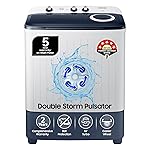 Samsung 6.5 kg, 5 star, Semi-Automatic Top Load Washing Machine (WT65R2200LL/TL, Air Turbo Drying, LIGHT GRAY, 5 Year Warranty on Wash Motor)