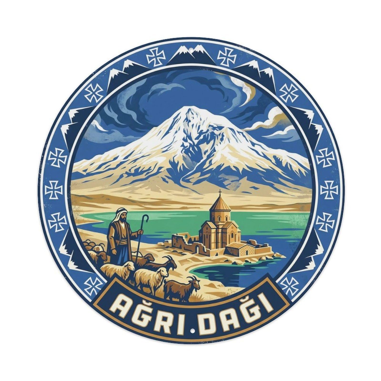 Mount Ararat Turkey Alpine Heritage Travel Metal Tin Sign