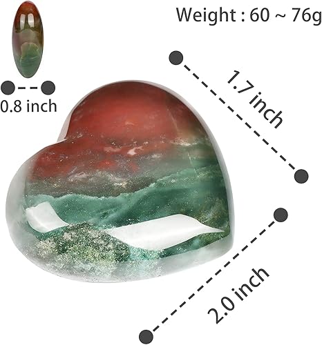 Miniatura 2 de Artistone Corazón de cristal natural de 2 pulgadas, cristales curativos, piedras de corazón pulidas de bolsillo, piedras preciosas de amor, chakras,