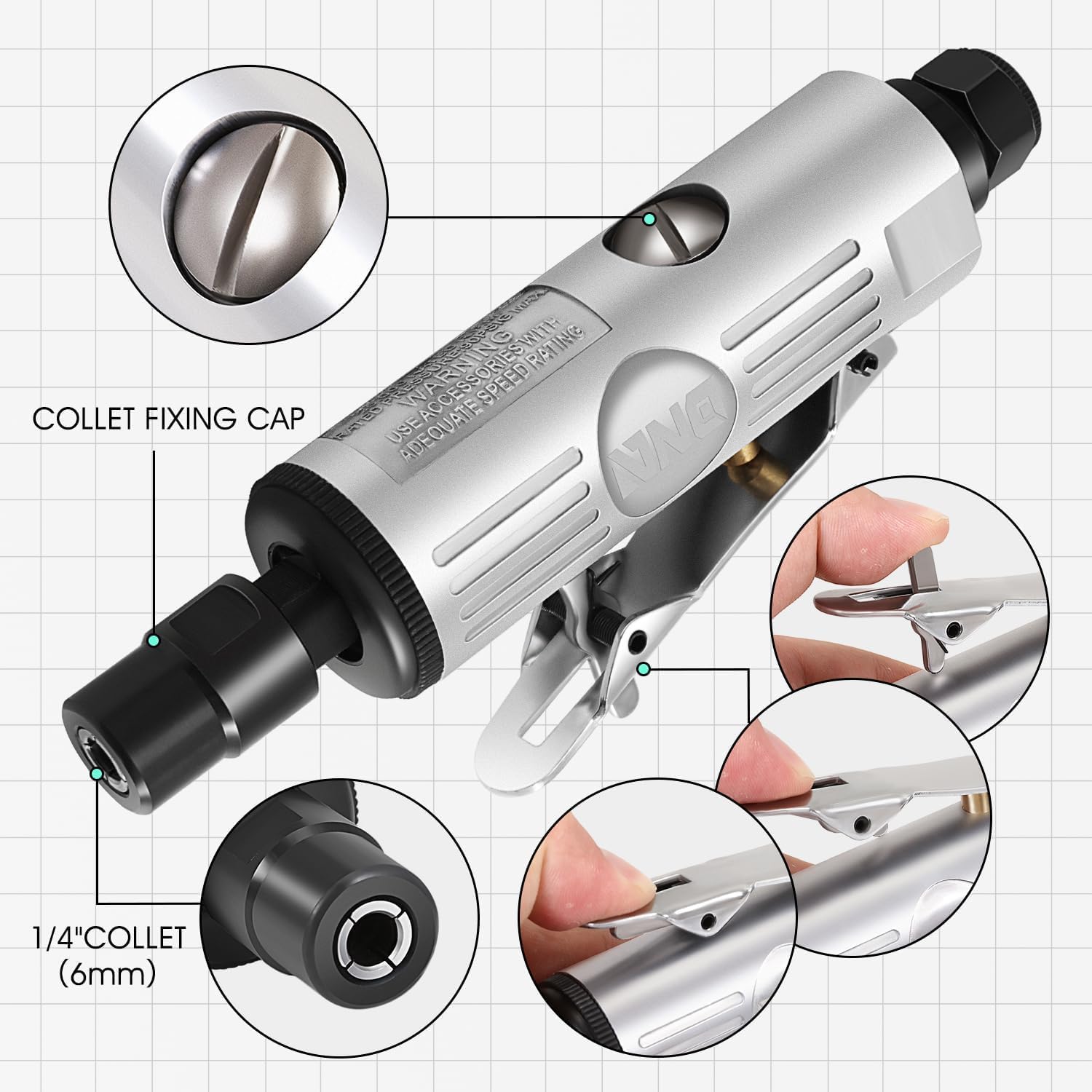Kit Smerigliatrice Pneumatica per Levigatura Lucidatura Incisione Sbavatura