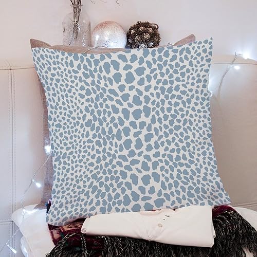 Miniatura 6 de Funda de almohada con estampado de leopardo y guepardo azul claro, funda de cojín a rayas de animales africanos, funda de almohada rústica para