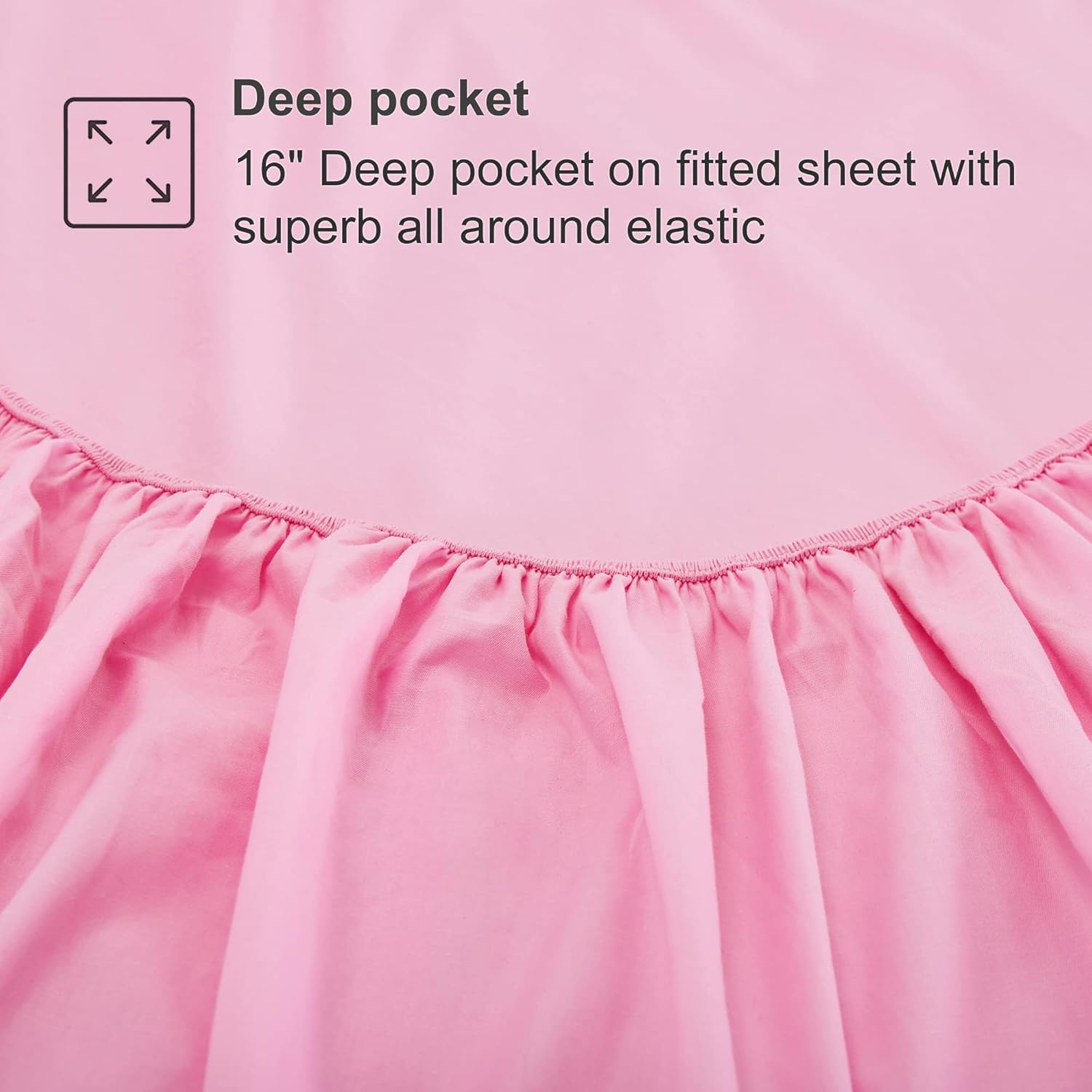 Best Season 400 Thread Count Cotton Queen Size Sheet Set (Pink Color) 4 Piece - 100% Long Staple Cotton Sheets Set, Soft Cotton Bed Sheets Sets with Deep Pocket fit Upto 16 inch - Image 5