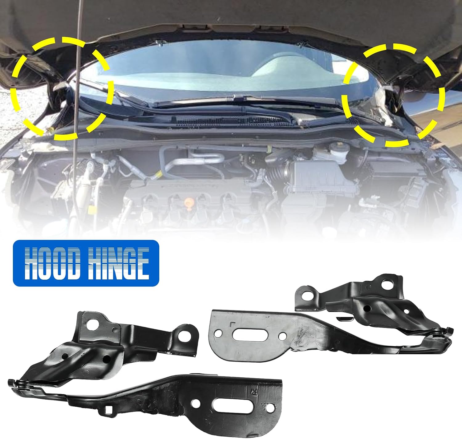 XUKEY 2pcs Hood Hinge Set for Honda Accord 2018-2022 Front Left/Right Driver & Passenger Side HO1236159 HO1236160 60120TVAA00ZZ 60170TVAA00ZZ