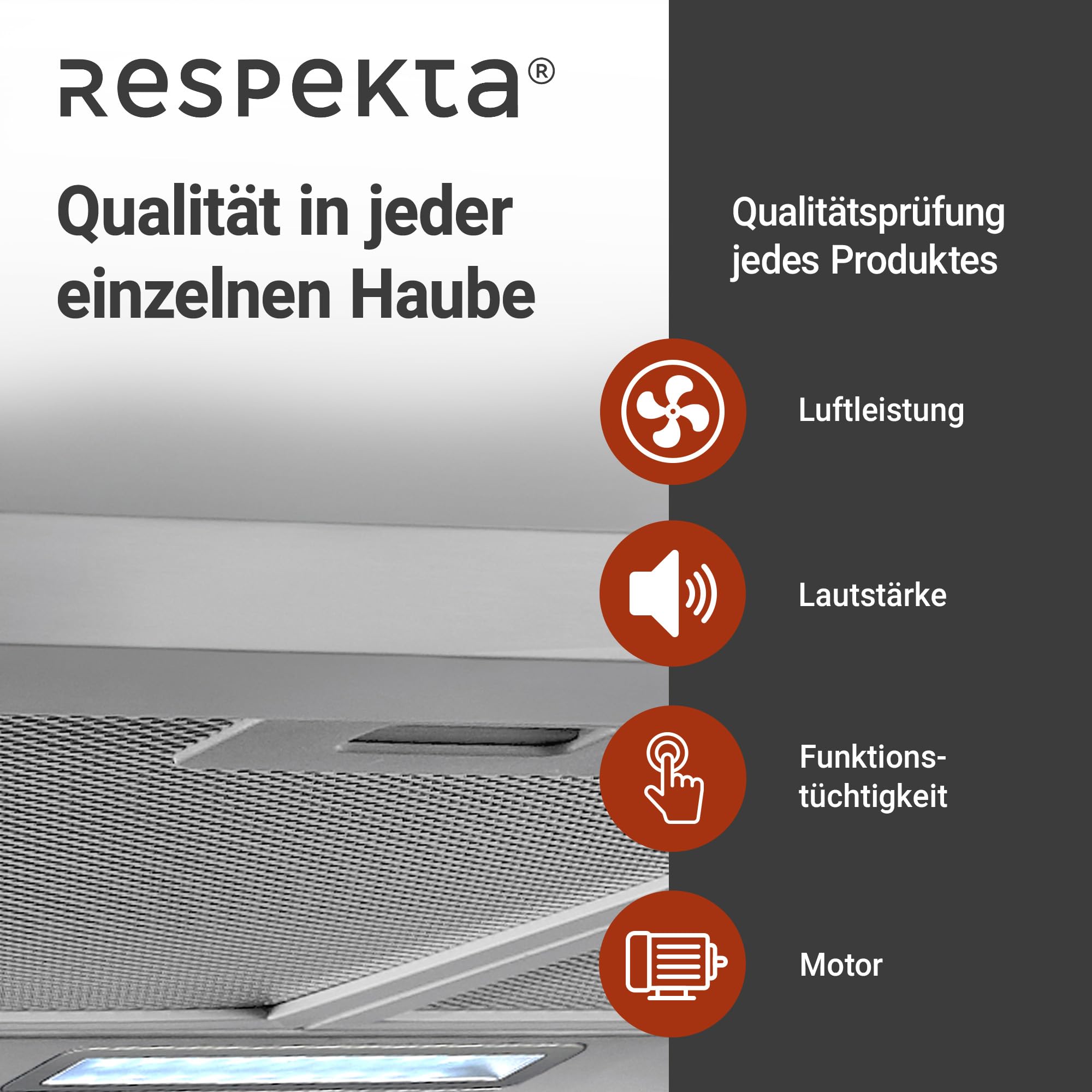 Respekta Dunstabzugshaube 60 cm Edelstahl Abluft Umluft CH22058IX-B 59-64 dB