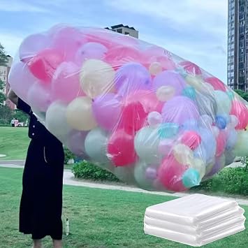 Balloon Transport Bags Extra Large 98 x 59 In,2 Pack Clear Carrying Bag for Arch Garland Drop, Christmas Tree Disposal, Wedding Birthday Party Supplies