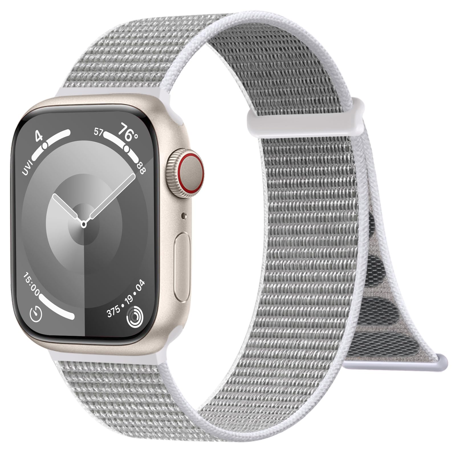 Photo 1 of IMIVIO Compatible with Apple Watch Bands for Women 40mm 44mm 45mm 38mm 41mm 42mm 46mm 49mm for Men, Adjustable Braided Sport Nylon Loop Straps for iWatch Series 11/10/9/8/7/6 SE/Ultra 3 2 1(Lightgray)
